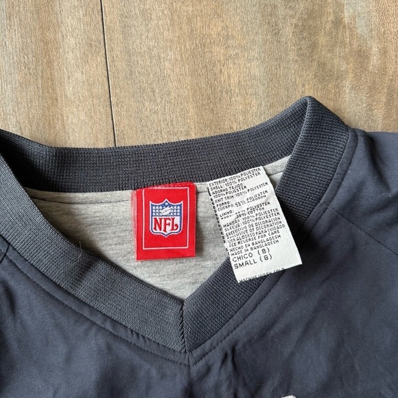 Vtg 90s Y2K NFL Chicago Bears windbreaker pullover jacket navy orange size small - Picture 2 of 5